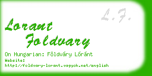 lorant foldvary business card
